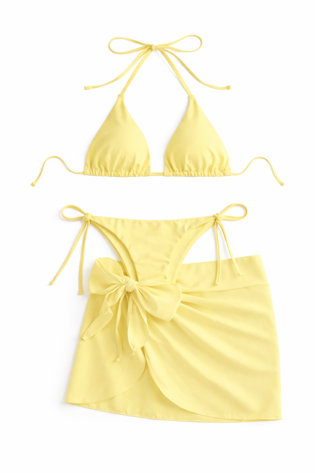 Set bikini con pareo amarillo