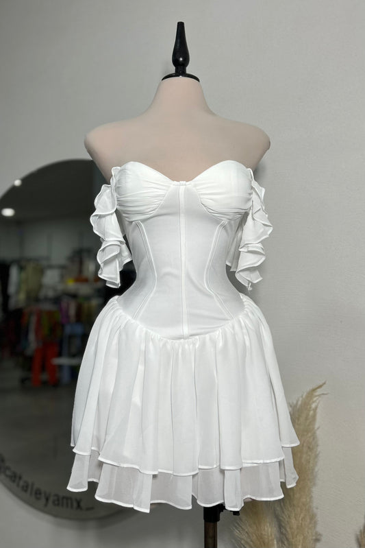 Vestido blanco tipo corsé