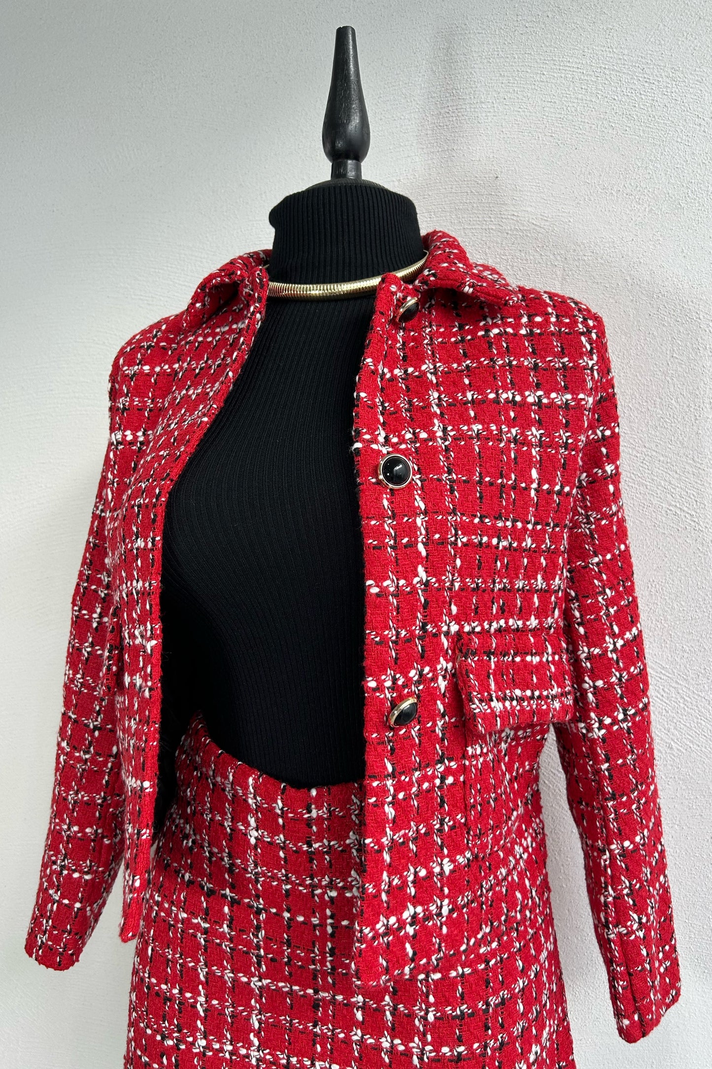 Conjunto tweed rojo