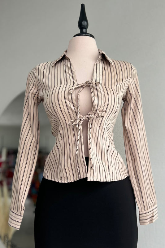 Blusa café rayada