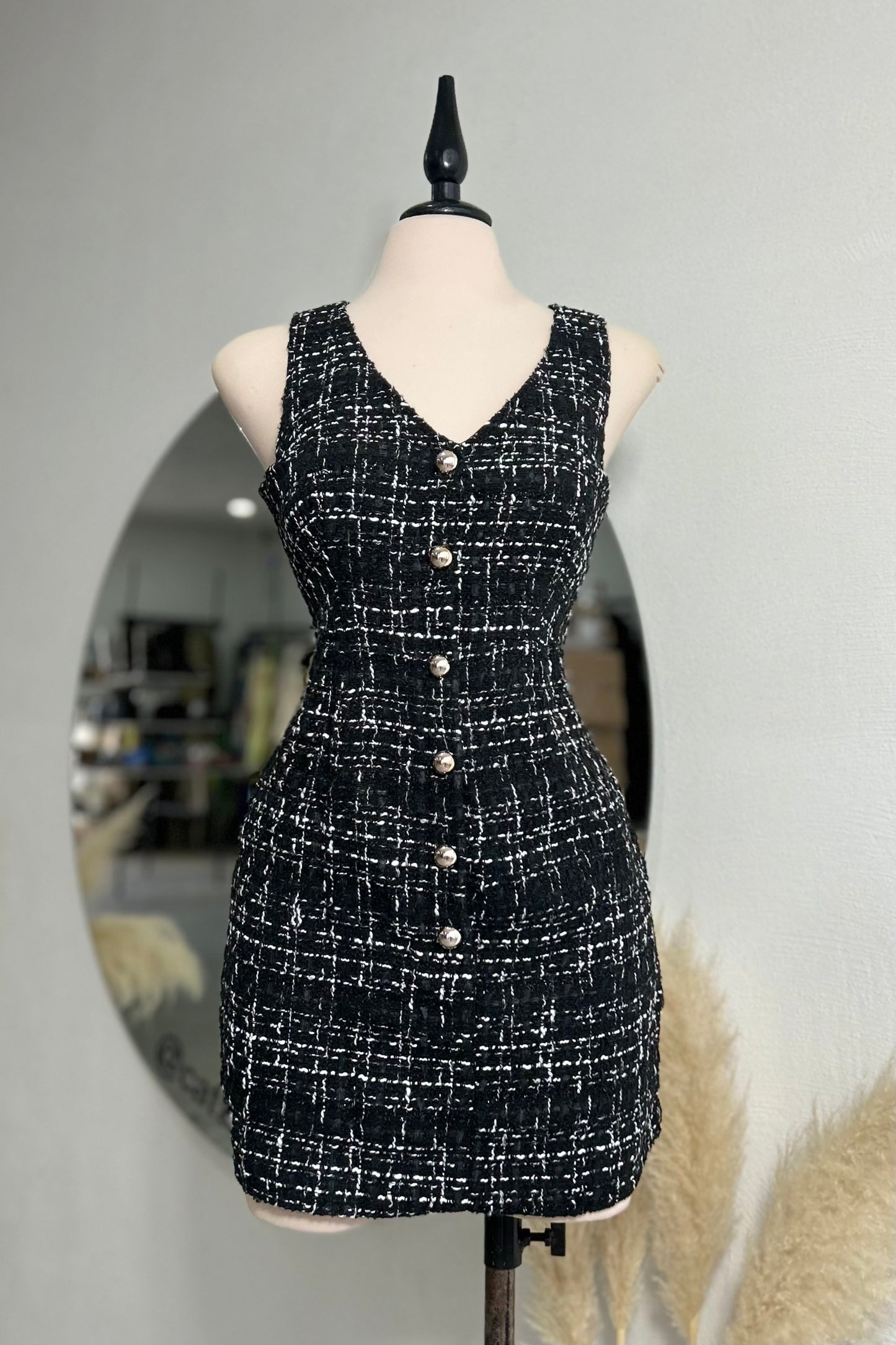 Vestido tweed negro
