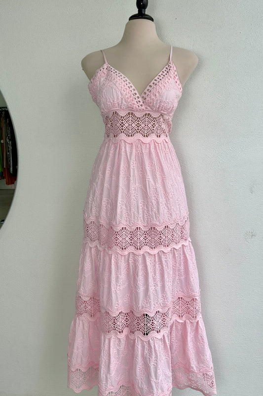 Vestido maxi rosa