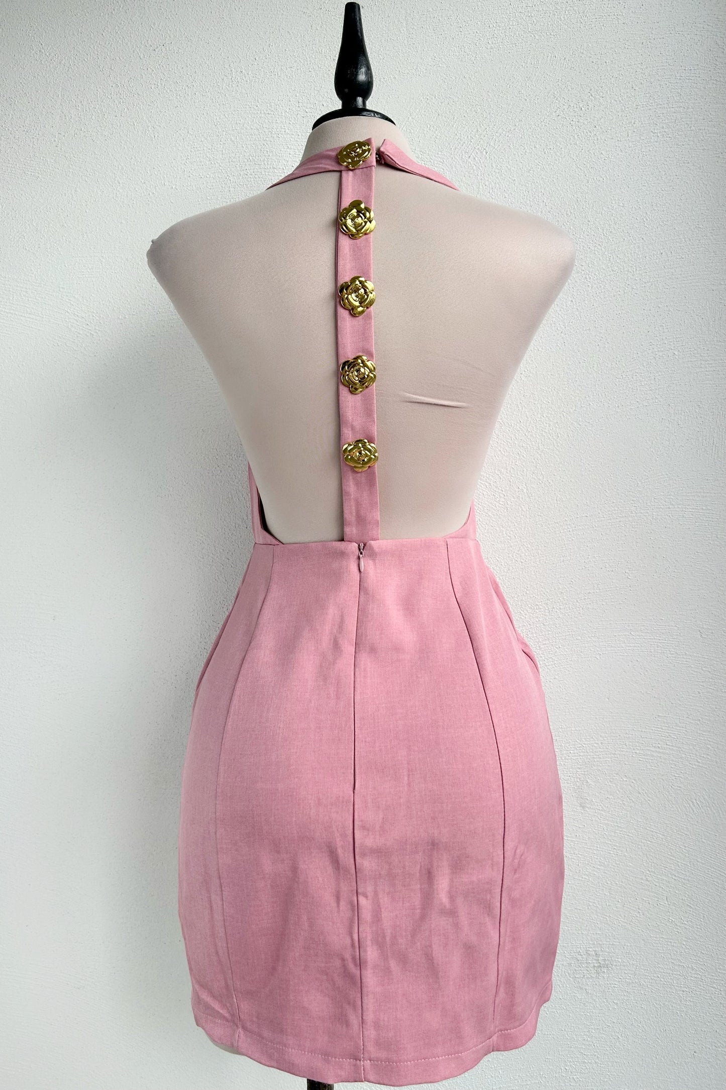 Vestido halter rosa