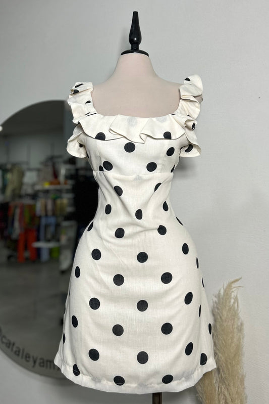 Vestido polka backless