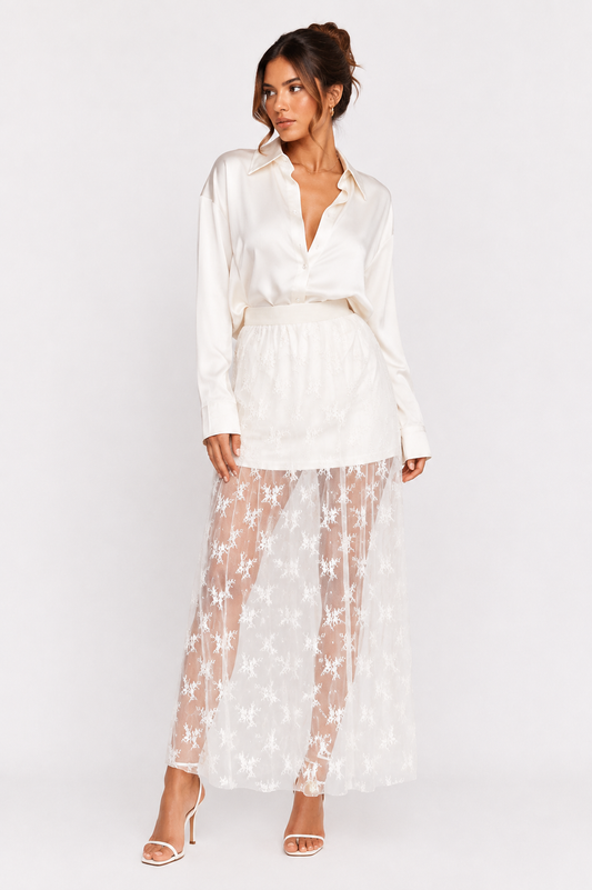 Set Lace Skirt Champagne