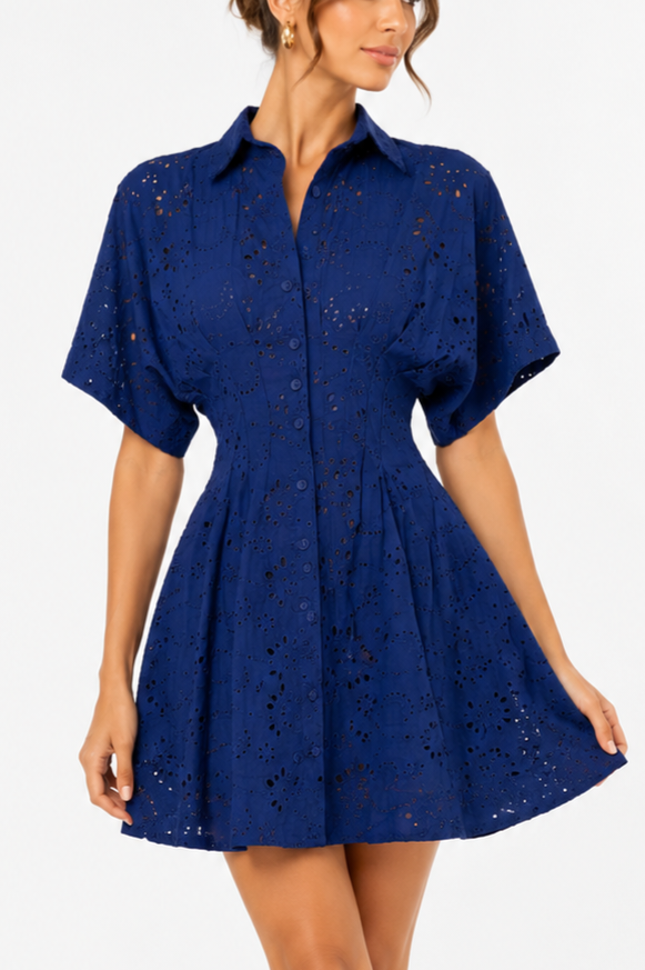 Vestido Eyelet Navy