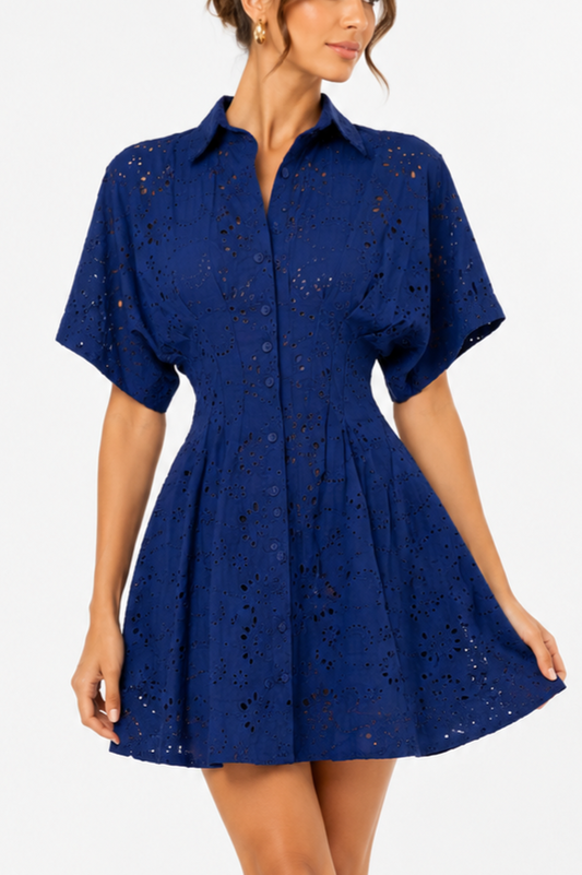Vestido Eyelet Navy