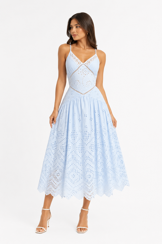 Vestido Eyelet Baby Blue