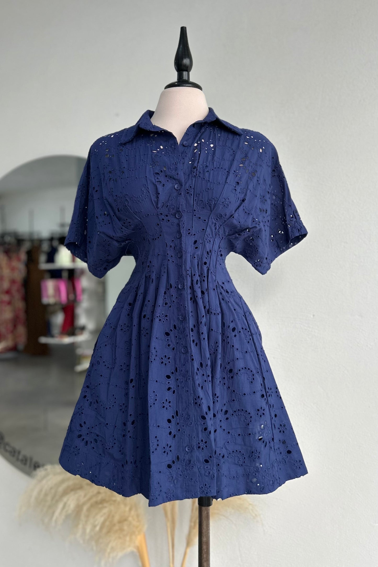 Vestido Eyelet Navy