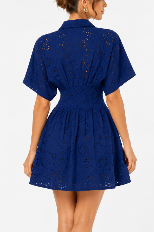 Vestido Eyelet Navy