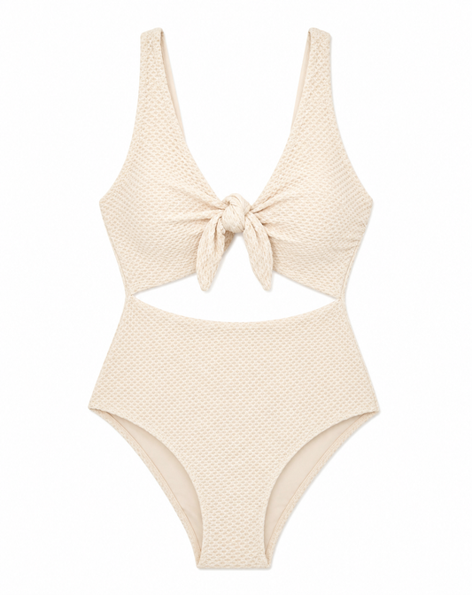 Bañador Beige front tie
