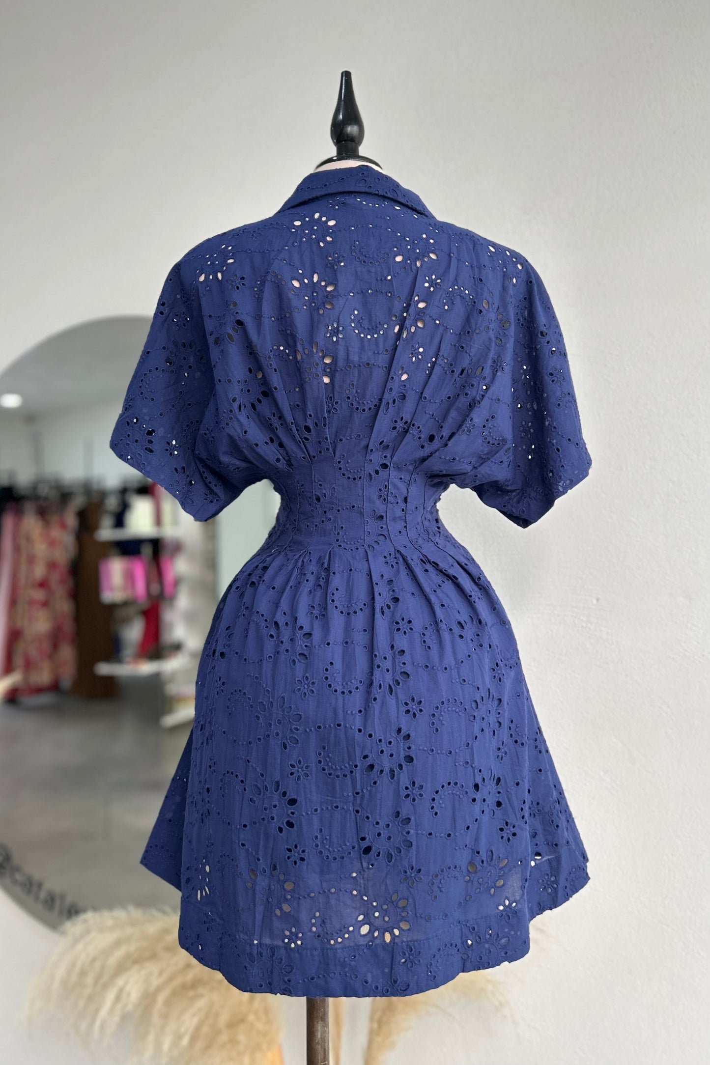 Vestido Eyelet Navy