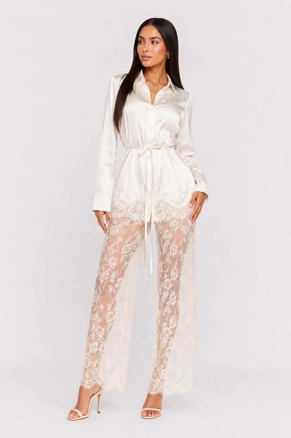 Set Lace Pants Champagne