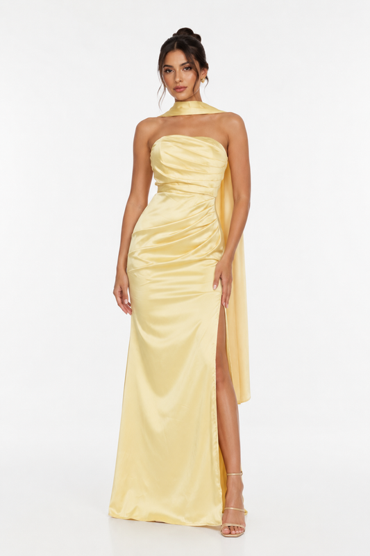 Vestido Drape Silk Butter